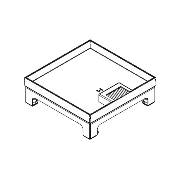 Produktbild UBD 217 202  -  Unterflur-Bodendose UBD 210 small inkl. Deckel mit Kante, geschlossen, 20mm Vertiefung und 1 Bürstenauslass